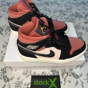 Jordan Women's Black and Pink Sneakers